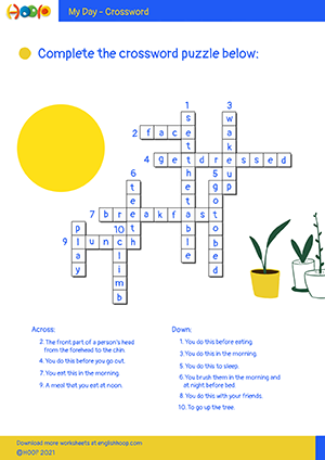 My Day – Crossword – Answers