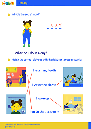 My Day – Worksheet – Answers