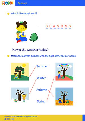 Seasons – Worksheet – Answers